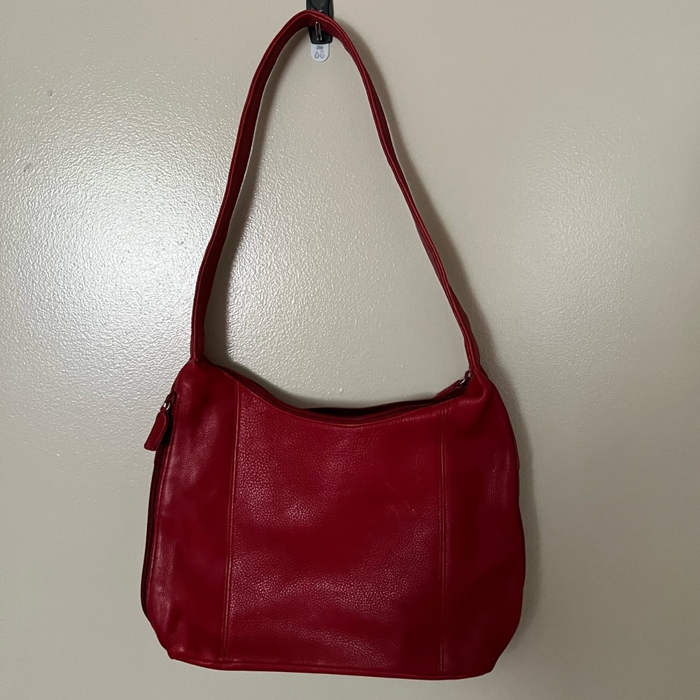 Red leather purse